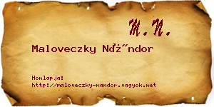 Maloveczky Nándor névjegykártya